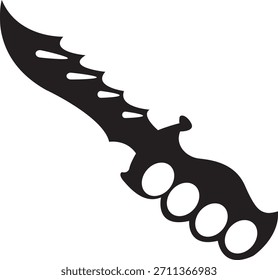 Faca Cozinha Preto Silhueta Vetor Desenho Desenho Desenho Engraçado Bonito Eat Cartoon

