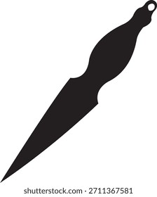 Cuchillo de cocina Silueta negra Dibujo de Vector Diseño Divertido Cute Eat Cartoon