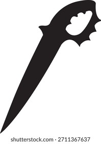 Cuchillo de cocina Silueta negra Dibujo de Vector Diseño Divertido Cute Eat Cartoon