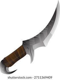 Cuchillo Cocina Marrón Ocre Vector Dibujo Diseño Divertido Cute Eat Cartoon