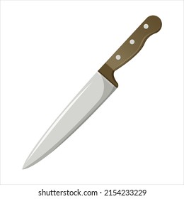 Knife, kitchen or camping equipment vector illustration. Isolated transparent background