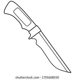 Cuchilla de cocina. Cuchilla de caza. Ilustración de material vectorial.