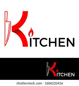 knife as kitchen logo design