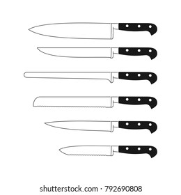 Knife Kitchen Set Icon Illustration