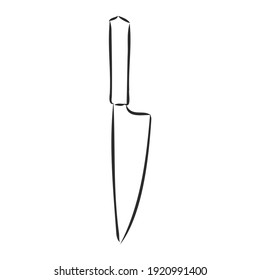 knife kitchen sketch. vector illustration. knife, vector sketch