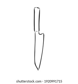 boceto de cocina con cuchillo. ilustración vectorial. boceto vectorial