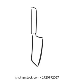knife kitchen sketch. vector illustration. knife, vector sketch