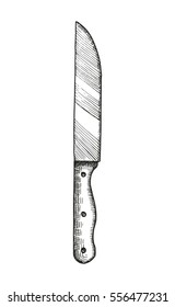 boceto de cocina con cuchillo. ilustración vectorial