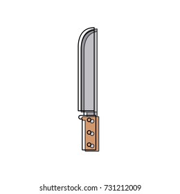 knife kitchen utensil colorful watercolor silhouette vector illustration