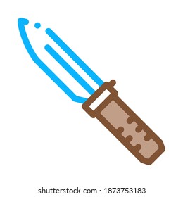 Knife Kitchenware Icon Vector. Outline Knife Kitchenware Sign. Color Isolated Contour Symbol Illustration