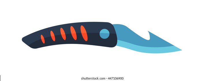 Knife with leather sheath isolated on white background