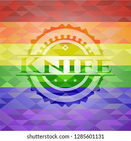 Knife lgbt colors emblem 