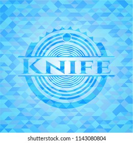 Knife light blue mosaic emblem