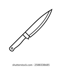 knife line art vector on white background