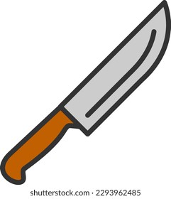 Knife Line Filled Vector Icon Design