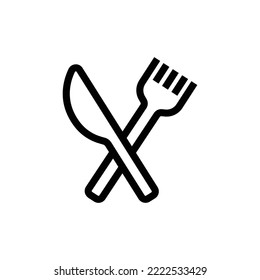 Knife line icon illustration with fork. suitable for food menu icon . icon related to packaging. Simple vector design editable. Pixel perfect at 32 x 32