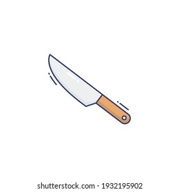 Knife Line Icon Isolated On White Background