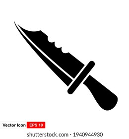 Icono de línea de Cuchillo, concepto de autodefensa, signo de daga sobre fondo blanco, Icono de arma de borde en estilo de contorno para concepto móvil y diseño web. Gráficos vectoriales