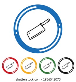 Juego de iconos de línea de Cuchillo. ilustración vectorial de diseño de línea en 5 opciones de colores para diseño web