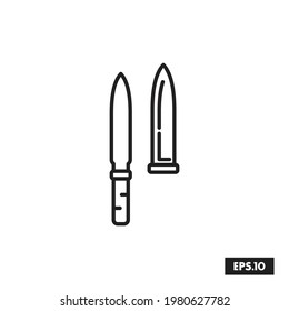 Knife line icon vector. Camping Symbol logo vector illustration