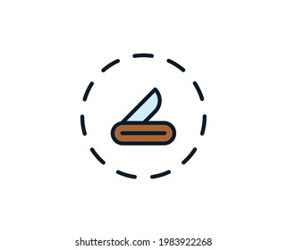 Knife line icon. Vector symbol in trendy flat style on white background. Travel sing for design.