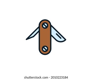Knife line icon. Vector symbol in trendy flat style on white background. Travel sing for design.