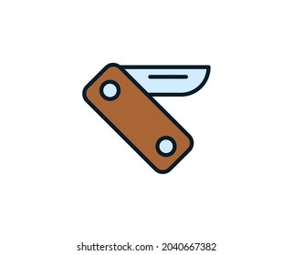 Knife line icon. Vector symbol in trendy flat style on white background. Travel sing for design.