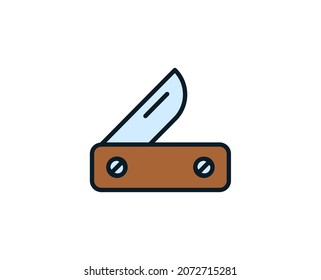 Knife line icon. Vector symbol in trendy flat style on white background. Travel sing for design.