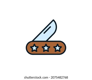 Knife line icon. Vector symbol in trendy flat style on white background. Travel sing for design.