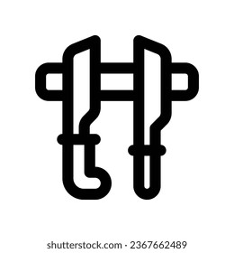 icono de la línea de cuchillo. icono vector para tu sitio web, móvil, presentación y diseño de logotipo.