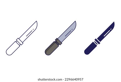 Knife line and solid illustration icon
