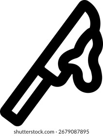 Diseño de icono de estilo de línea de cuchillo