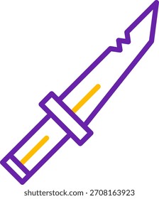Knife Line Two Color Vector Icon Design