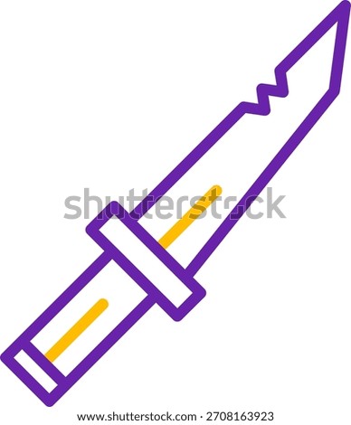 Knife Line Two Color Vector Icon Design