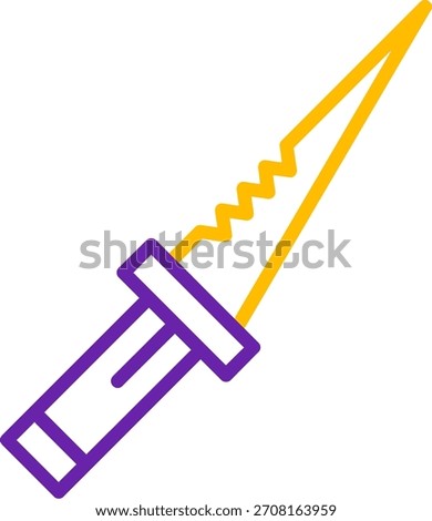 Knife Line Two Color Vector Icon Design