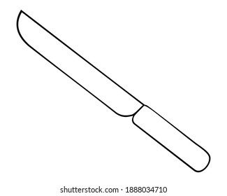 ilustración vectorial de línea de cuchillo,
aislado en fondo blanco.Vista superior