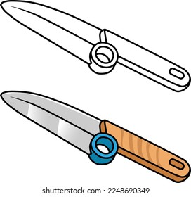 knife line vector illustration isolated on white background