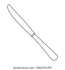 knife line vector illustration,isolated on white background,top view
