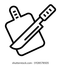 Knife linear design, icon of chopping board