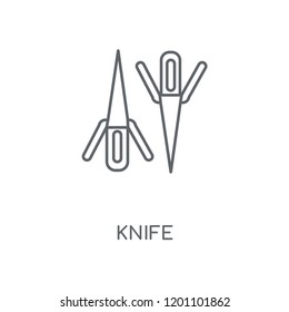 Knife linear icon. Knife concept stroke symbol design. Thin graphic elements vector illustration, outline pattern on a white background, eps 10.