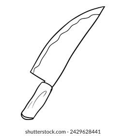 knife llustration sketch outline vector	