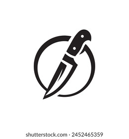 Knife logo, butcher and kitchen symbol