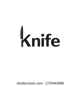 Logo-Design der Messer, Negative Space-Logos, Zeichnen der Vektorgrafik