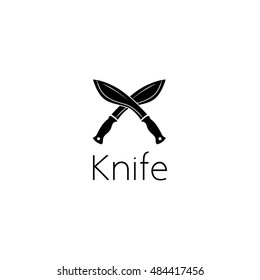 knife logo graphic design concept. Editable knife element, can be used as logotype, icon, template in web and print 