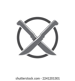 Knife logo icon template and symbol vector design illustration