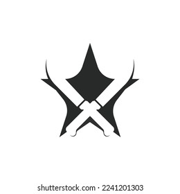 Knife logo icon template and symbol vector design illustration