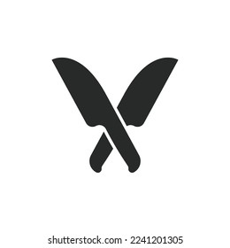 Plantilla de icono del logotipo de Knife y ilustración del diseño del vector de símbolos