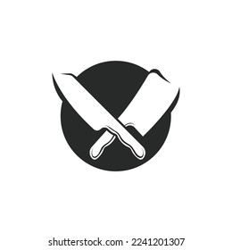 Knife logo icon template and symbol vector design illustration