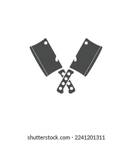 Plantilla de icono del logotipo de Knife y ilustración del diseño del vector de símbolos