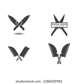 Knife logo icon template and symbol vector design illustration